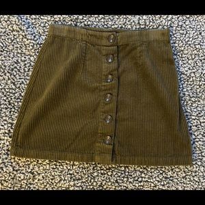 Green corduroy skirt